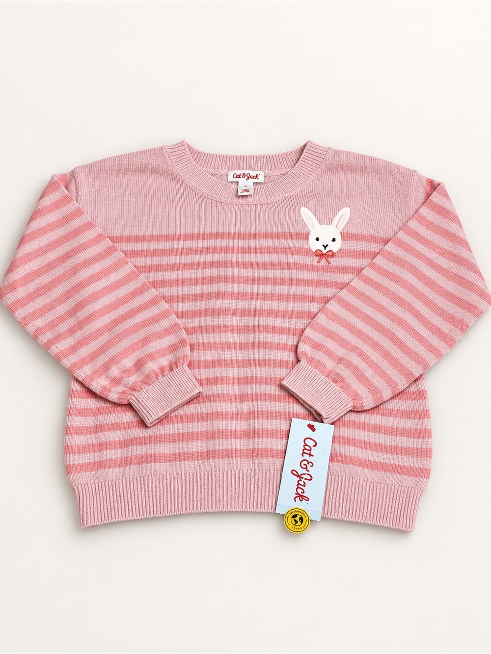 Kids Pink Striped Sweater 5T